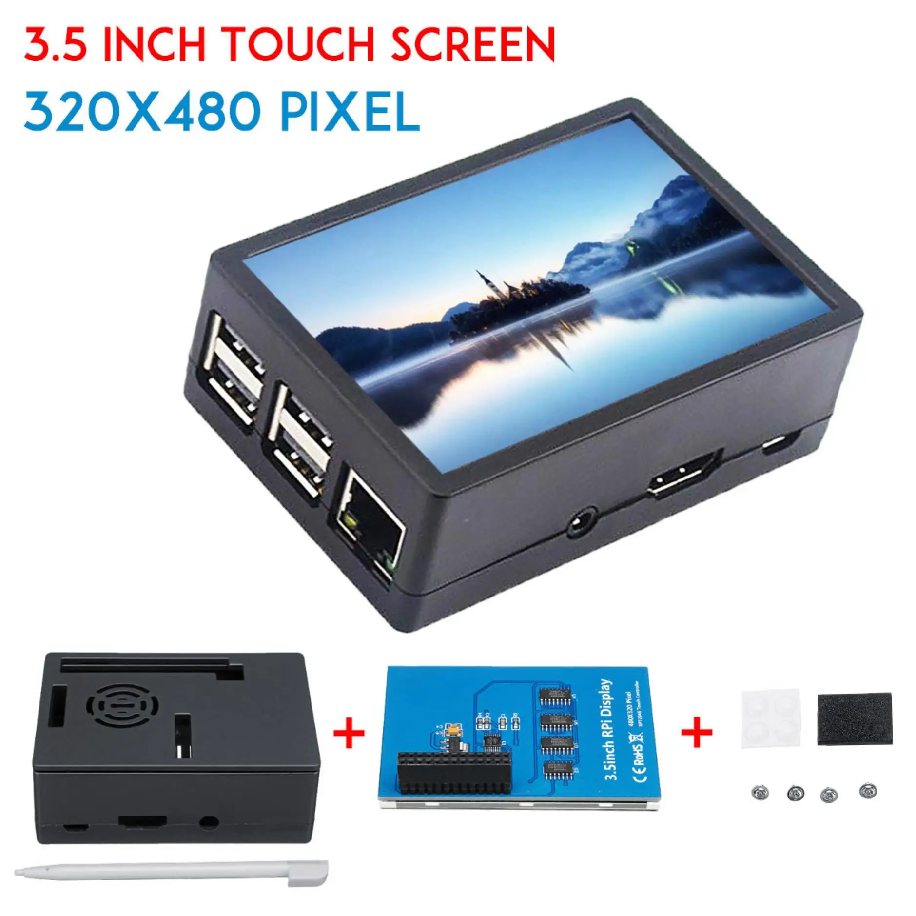 For Raspberry pie 3B+/3B shell can be installed with fan 3.5 inch touch screen + ABS protective shell case
For Raspberry pie 3B+/3B shell can be installed with fan 3.5 inch touch screen + ABS protective shell case