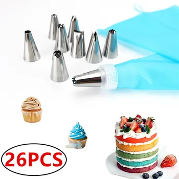 26 PCS/Set Silicone Pastry Bag Tips Kitchen DIY Icing Piping Cream Reusable Pastry Bags +24 Nozzle Set Cake Decorating Tools
26 PCS/Set Silicone Pastry Bag Tips Kitchen DIY Icing Piping Cream Reusable Pastry Bags +24 Nozzle Set Cake Decorating Tools