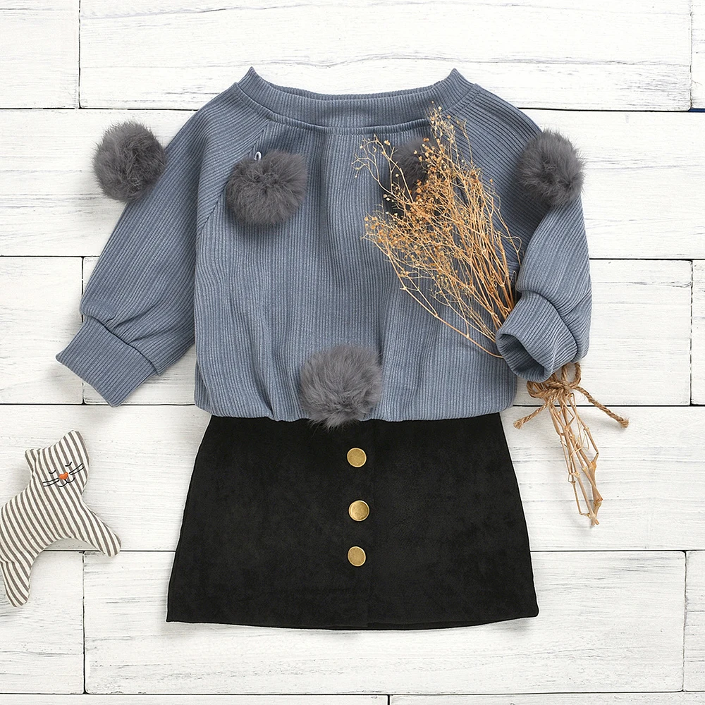 CYSINCOS 2020 Spring Long Sleeve Pullover Sweater Wool Ball Tops Solid Skirt 2Pcs Suit 2-7Y Toddler Baby Girl Kids Clothes Sets
CYSINCOS 2020 Spring Long Sleeve Pullover Sweater Wool Ball Tops Solid Skirt 2Pcs Suit 2-7Y Toddler Baby Girl Kids Clothes Sets