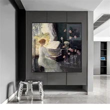 Hand-painted oil painting piano room decoration painting beauty character retro creative art mural room oil painting
Hand-painted oil painting piano room decoration painting beauty character retro creative art mural room oil painting