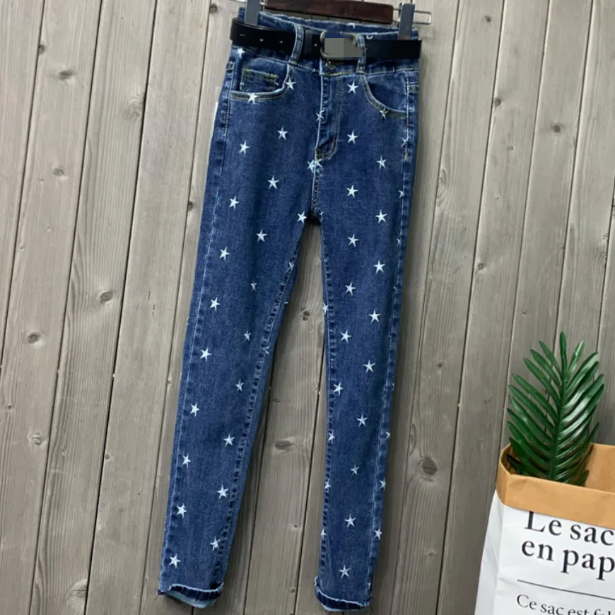 Джинсы с вышивкой в виде звездных звезд джинсы высокой талией новинка 2020 года |