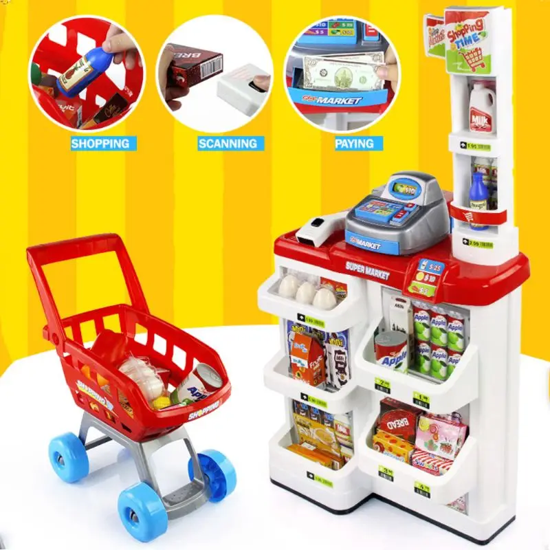 Simulation Supermarket Superstore Shopping Cart Cash Register Set Kids Pretend Role Play Educational Toy Birthday Gift
Simulation Supermarket Superstore Shopping Cart Cash Register Set Kids Pretend Role Play Educational Toy Birthday Gift