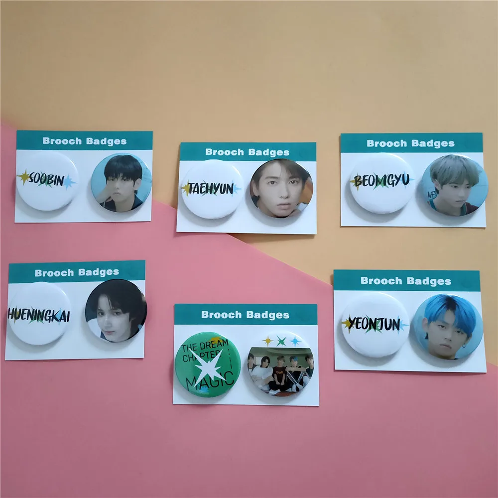 Брошь Kpop TXT с HD фото печатью брошь для фотоальбома 2 шт./компл. набор канцелярских