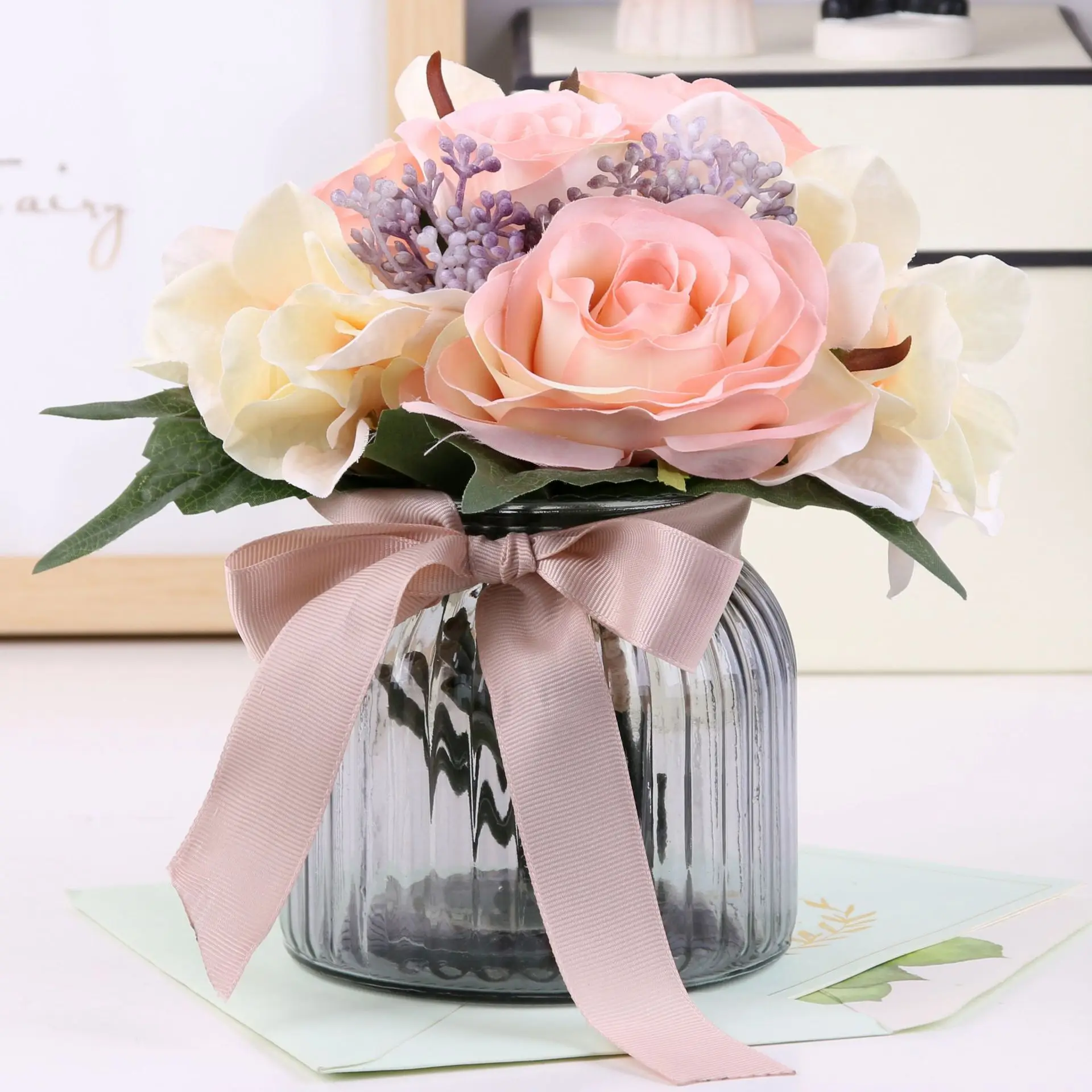 Imitation Flowers Set Living Room Floral Decorations Rose Hydrangea Tie Beam Whole Set with Vase Imitation Flowers Decoration Di
Imitation Flowers Set Living Room Floral Decorations Rose Hydrangea Tie Beam Whole Set with Vase Imitation Flowers Decoration Di