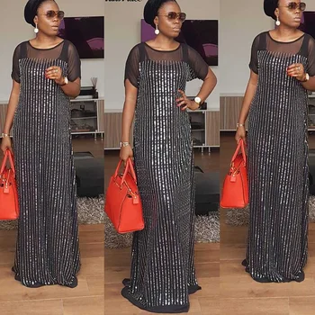 Elegant Formal Party Dress Black Diamonds Sequined Sexy Floor Length Robe Gown African Dress for Women Ankara Dashiki Maxi Dress 
Elegant Formal Party Dress Black Diamonds Sequined Sexy Floor Length Robe Gown African Dress for Women Ankara Dashiki Maxi Dress