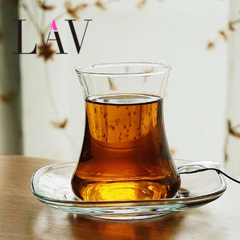 170ml LAV Turkey Black Tea & Saucer Sets Graceful Modeling Small Cappuccino Coffee Mug ESPRESSO SHOT Glass Plate Scented Teacups
170ml LAV Turkey Black Tea & Saucer Sets Graceful Modeling Small Cappuccino Coffee Mug ESPRESSO SHOT Glass Plate Scented Teacups