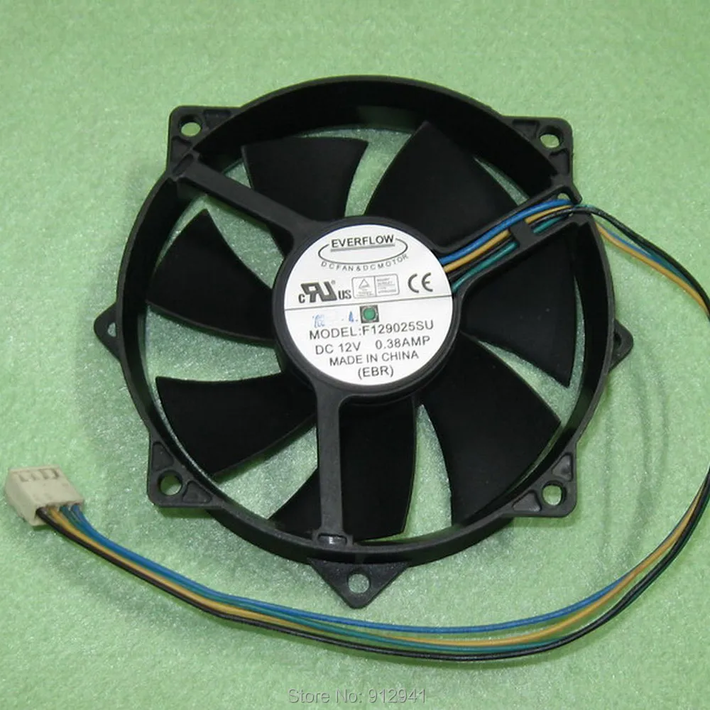 B125 EVERFLOW F129025SU 9225 92 мм/80 мм x 25 ШИМ круглый охлаждающий вентилятор 12 В 0.38A 4 провода 4Pin