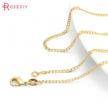 (37915)2PCS 45CM 24K Gold Color Copper with Lobster Clasps Finished Necklace Chains Jewelry Making Supplies Findings Accessories
(37915)2PCS 45CM 24K Gold Color Copper with Lobster Clasps Finished Necklace Chains Jewelry Making Supplies Findings Accessories