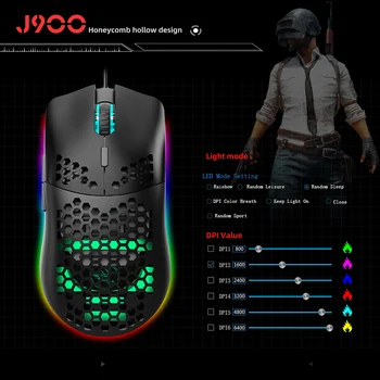 J900 Gaming Mouse 6400DPI Adjustable RGB Macro Programmable Mechanical Button Wired Mouse Game Mice For Windows10/8/7
J900 Gaming Mouse 6400DPI Adjustable RGB Macro Programmable Mechanical Button Wired Mouse Game Mice For Windows10/8/7
