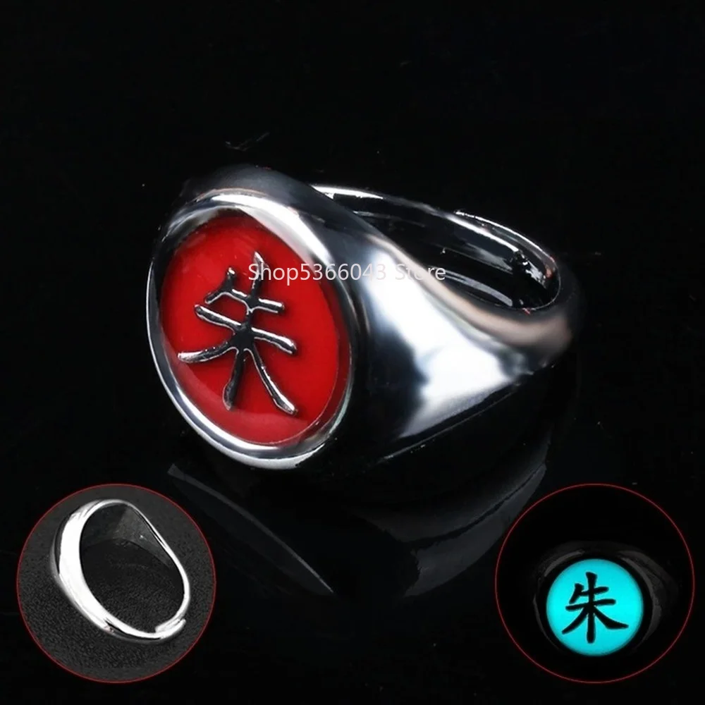 Набор колец для косплея аниме кольцо Akatsuki Itachi светящееся металлические