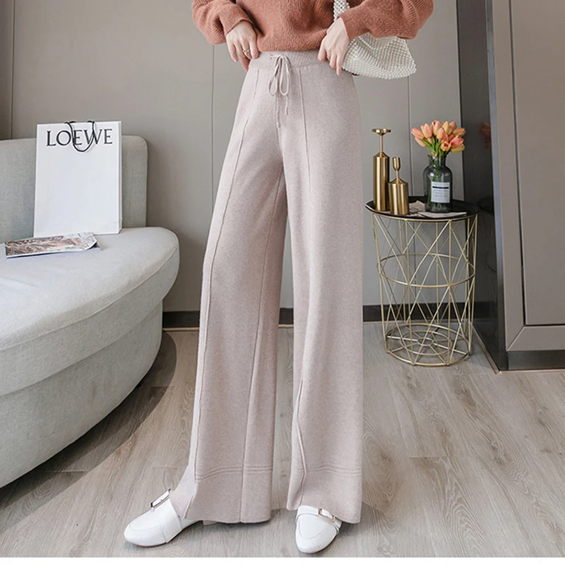2019 Korean Style Pants Women Autumn Winter knitted Wide Leg Pant Elastic High Waist Female Thick Warm Casual Loose Trousers
2019 Korean Style Pants Women Autumn Winter knitted Wide Leg Pant Elastic High Waist Female Thick Warm Casual Loose Trousers