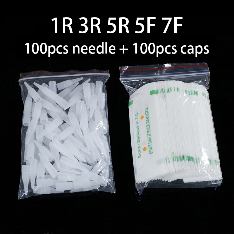 100 pcs 1RL/3RL/5RL/5F/7F Needles + Needle Tips Permanent Makeup Kits Disposable Professional Tattoo Needles Small/Big Caps
100 pcs 1RL/3RL/5RL/5F/7F Needles + Needle Tips Permanent Makeup Kits Disposable Professional Tattoo Needles Small/Big Caps