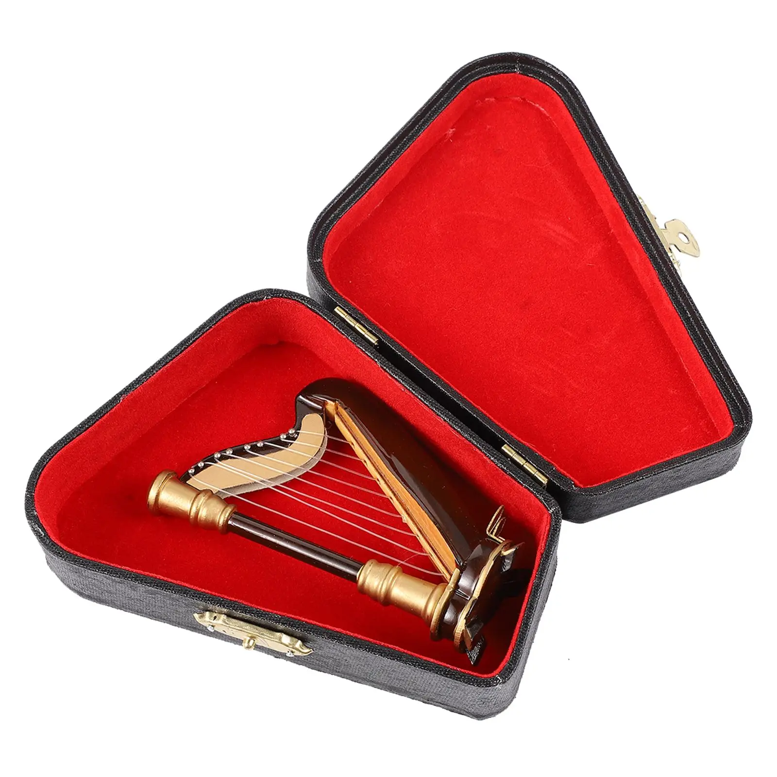 1Pcs Exquisite Miniature Harp Home Decor Mini Musical Replica Instrument Model | Спорт и развлечения