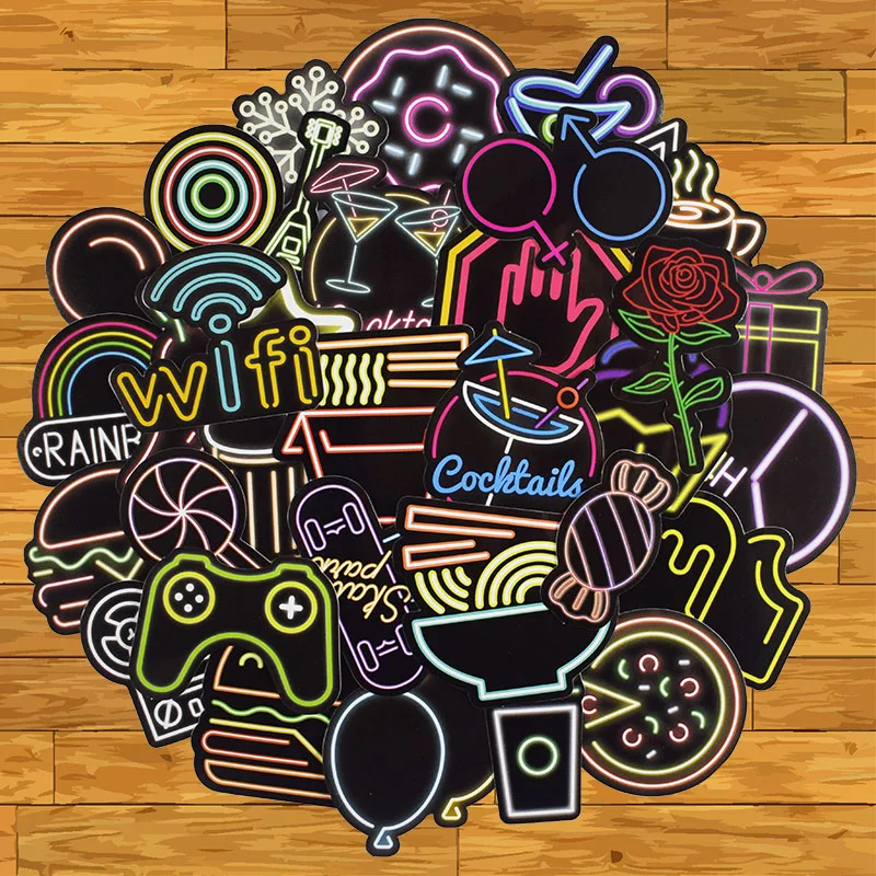 50pcs Neon Light Stickers Waterproof for Laptop Styling Bike Motorcycle Phone Laptop Travel Luggage Fridge Funny DIY Decals
50pcs Neon Light Stickers Waterproof for Laptop Styling Bike Motorcycle Phone Laptop Travel Luggage Fridge Funny DIY Decals
