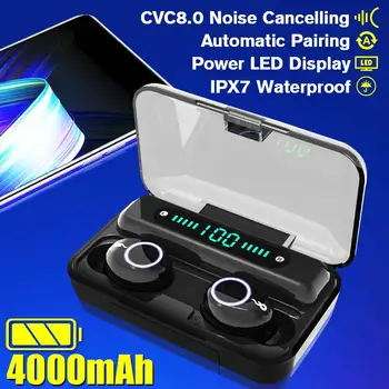 NEW 4000mAh Power Bank CVC8.0 10D HiFi bluetooth 5.0 TWS Earphones Led Digital Display Wireless Stereo Sport Waterproof Earbuds
NEW 4000mAh Power Bank CVC8.0 10D HiFi bluetooth 5.0 TWS Earphones Led Digital Display Wireless Stereo Sport Waterproof Earbuds