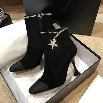 Retro Women Boots Spring Fall Brand Diamonds Ankle Boots Female Side Zipper High Heels Women Shoes 
Retro Women Boots Spring Fall Brand Diamonds Ankle Boots Female Side Zipper High Heels Women Shoes