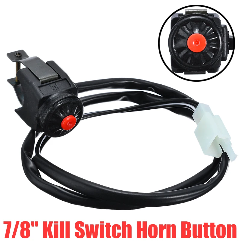 1PC 7/8" Motorcycle Handlebar Kill Stop Switch Horn Button Motorbike Quad Overtaking Spearker Reminder For Honda