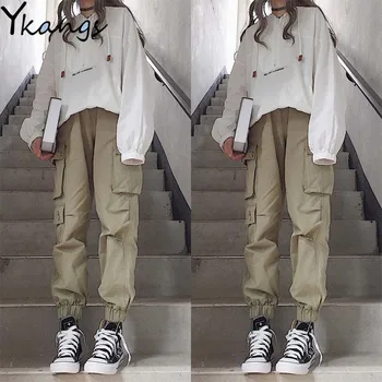 Multi-pocket Cargo Pants Women Streetwear High Waist Pants Joggers Women Hip Hop Streetwear Korean Fashion Trouser Women Black
Multi-pocket Cargo Pants Women Streetwear High Waist Pants Joggers Women Hip Hop Streetwear Korean Fashion Trouser Women Black