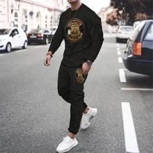 Men's T-Shirt Set, Long-Sleeved and Trousers, Fashion Casual Long-Sleeved Oversized T-shirt 3D Printing 2-Piece Sportswear
Men's T-Shirt Set, Long-Sleeved and Trousers, Fashion Casual Long-Sleeved Oversized T-shirt 3D Printing 2-Piece Sportswear