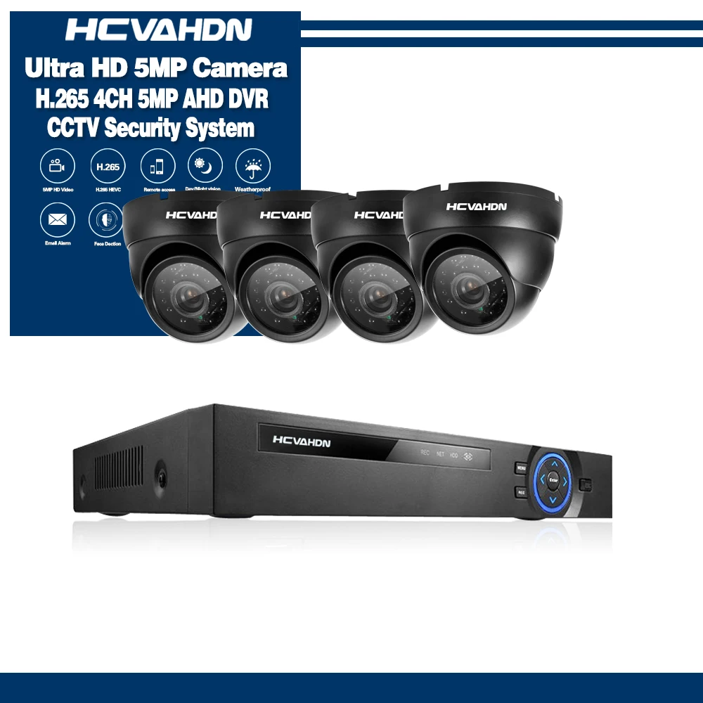 HCVAHDN HD Dome 5MP CCTV Security Cameras 4pcs 5.0MP Outdoor Home Video Surveillance Camera 4CH CCTV System
HCVAHDN HD Dome 5MP CCTV Security Cameras 4pcs 5.0MP Outdoor Home Video Surveillance Camera 4CH CCTV System