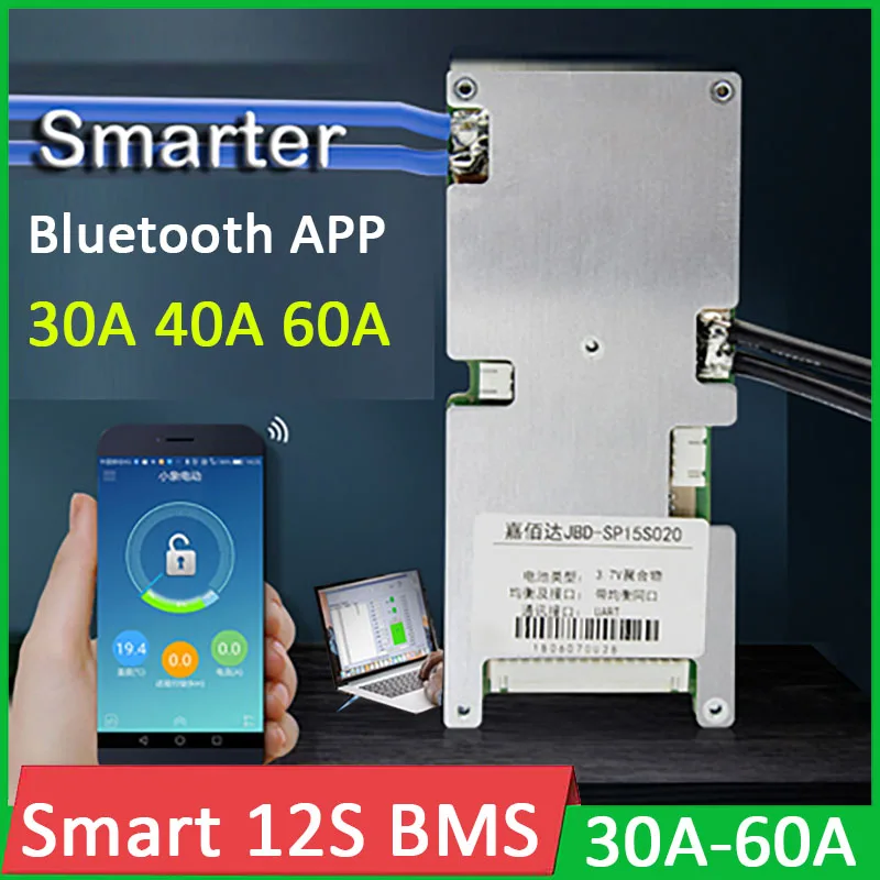Smart BMS 12S Li-ion / LifePo4 Battery Lithium Protection Board balance 60A 40A 30A 20A Bluetooth APP PC monitor 3.6V 3.7V 3.2V
Smart BMS 12S Li-ion / LifePo4 Battery Lithium Protection Board balance 60A 40A 30A 20A Bluetooth APP PC monitor 3.6V 3.7V 3.2V