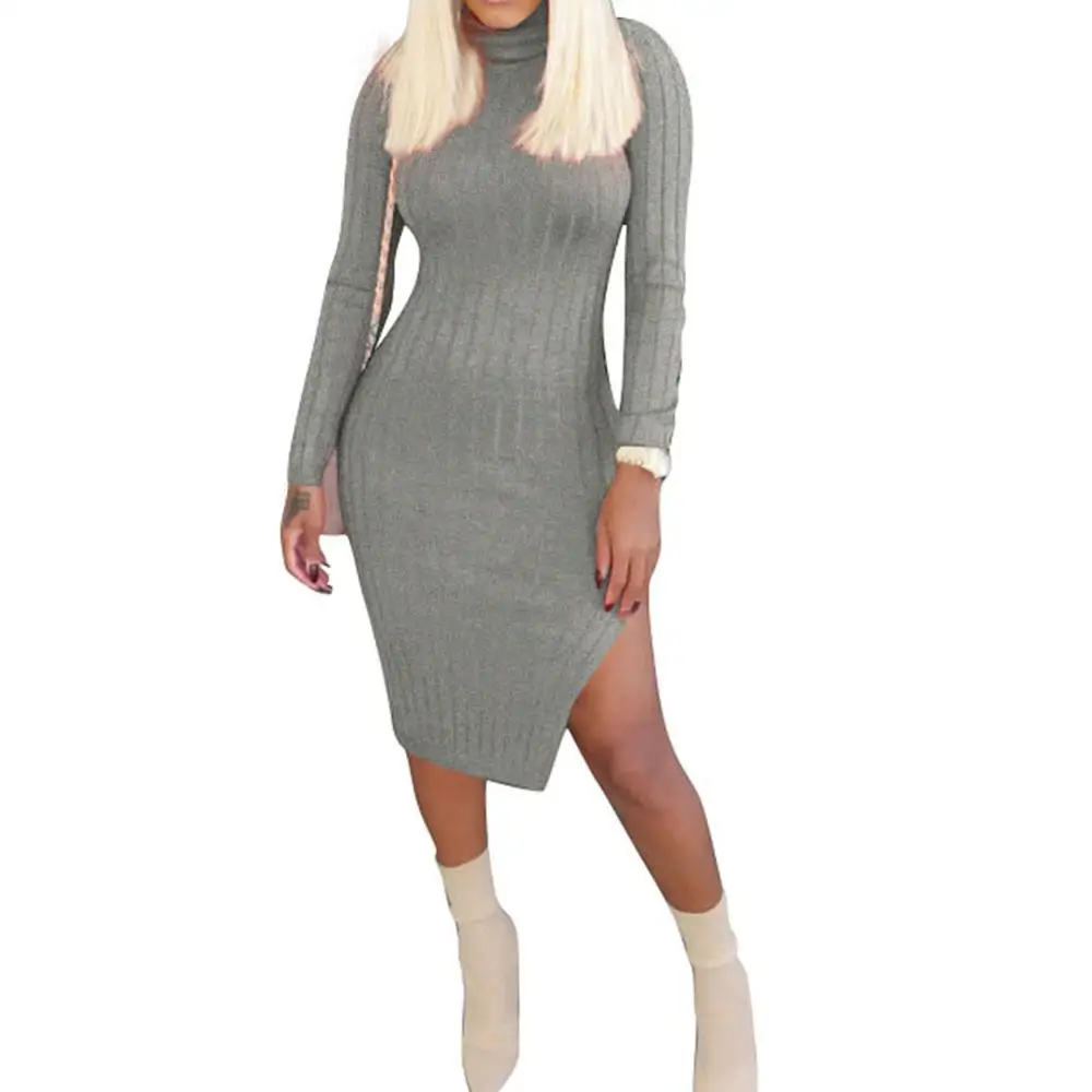 Kureas Women Knitted Dress Asymmertrical Side-slit Turtleneck Dresses Midi Pit Bar Long Sleeve Casual Autumn Winter Nigh Club
Kureas Women Knitted Dress Asymmertrical Side-slit Turtleneck Dresses Midi Pit Bar Long Sleeve Casual Autumn Winter Nigh Club
