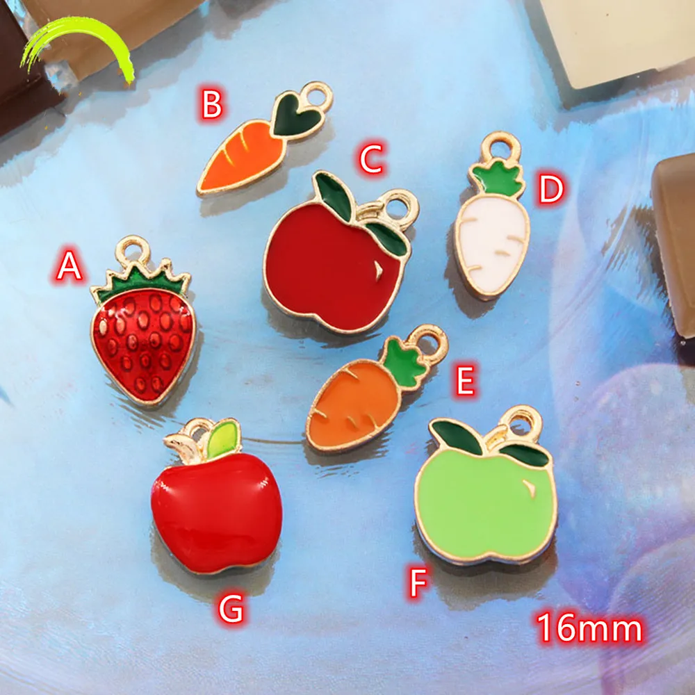 Apple Charms for Jewelry making 20pcs Metal Fruit Food Carrot Charm Pendant Gold Enamel Strawberry Pendants DIY Accessories
Apple Charms for Jewelry making 20pcs Metal Fruit Food Carrot Charm Pendant Gold Enamel Strawberry Pendants DIY Accessories