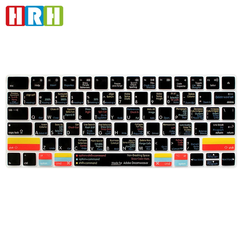 HRH Adobe Dreamweaver Function Hotkeys Silicone Keyboard Covers Protective Film For Apple Magic MLA22B/A US For Adobe Keyboard
HRH Adobe Dreamweaver Function Hotkeys Silicone Keyboard Covers Protective Film For Apple Magic MLA22B/A US For Adobe Keyboard
