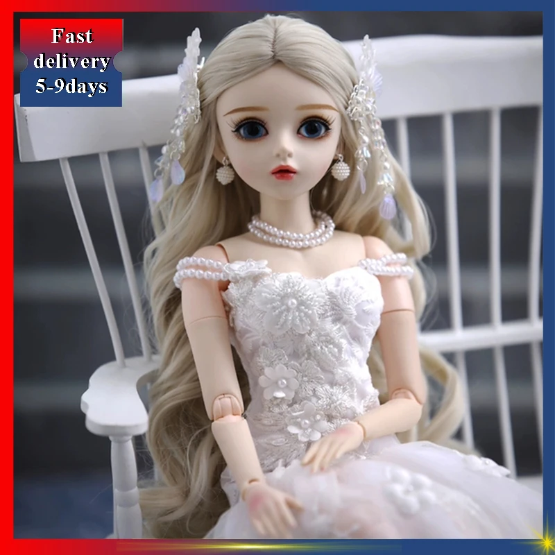 Fast Delivery 1/3 BJD Doll Full Set Wedding Dress Clothes Kawaii DIY Resin Figure Toys Play House Change Eyes for Girls Doll NEW 
Fast Delivery 1/3 BJD Doll Full Set Wedding Dress Clothes Kawaii DIY Resin Figure Toys Play House Change Eyes for Girls Doll NEW