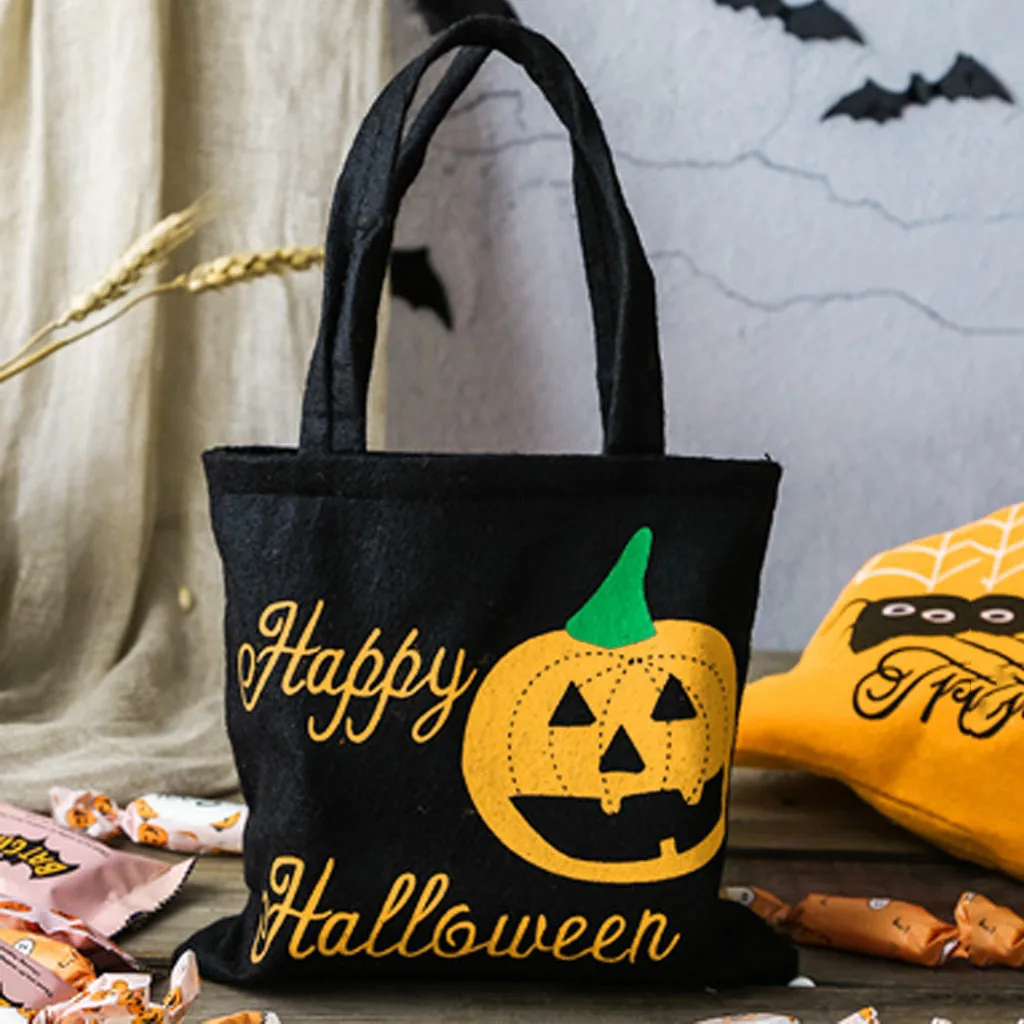 New Halloween Pumpkin Candy Sugar Bags Child funny Tote Bag Portable Funny Small Accessories Gift party Decorations | Дом и сад