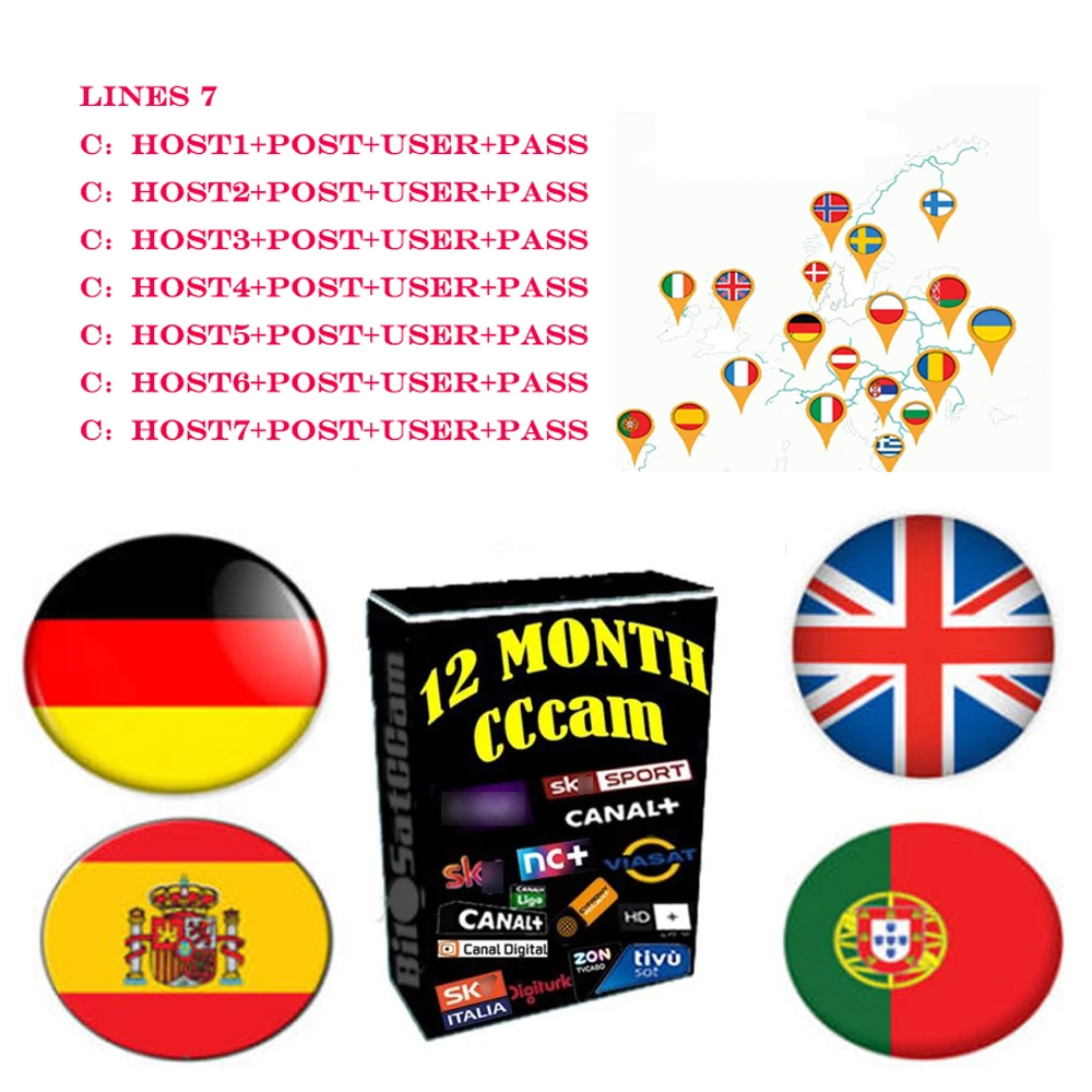 Europe Cline Cccam cline Server Europe cccam Oscam cline For DVB-S2 2 Years v8 nova freesat v8 super Satellite tv receiver
Europe Cline Cccam cline Server Europe cccam Oscam cline For DVB-S2 2 Years v8 nova freesat v8 super Satellite tv receiver