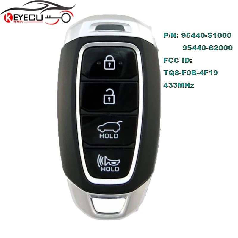 KEYECU 95440-S1000 95440-S2000 умный безключевой пульт дистанционного управления 4B для Hyundai Santa