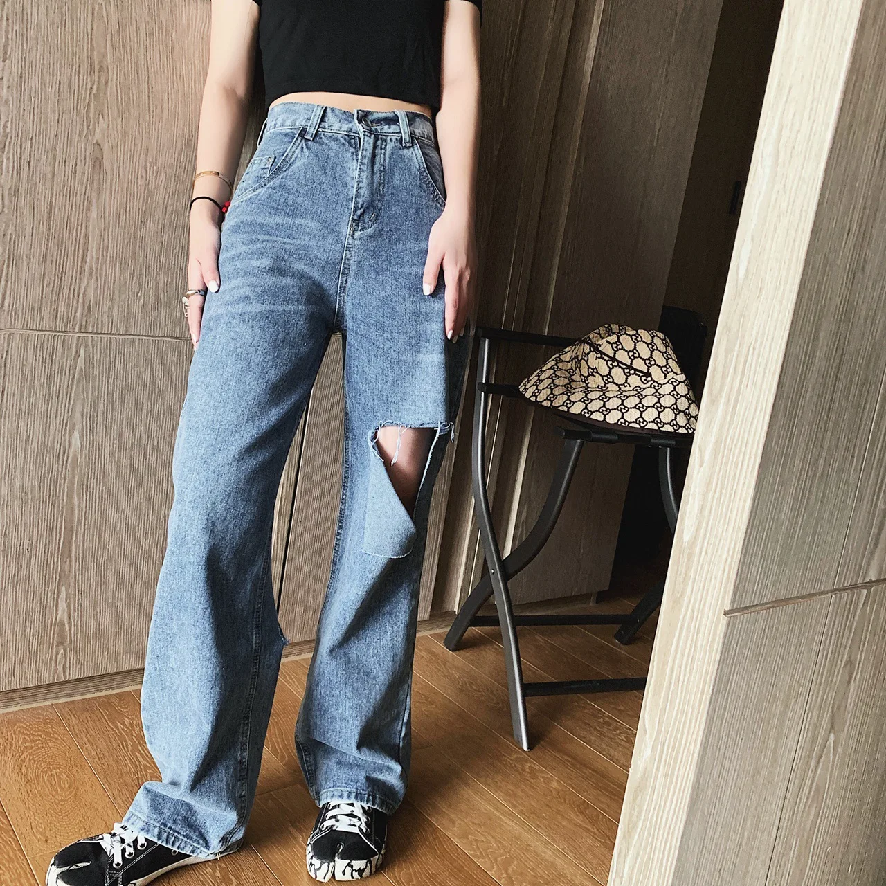 Jeans Women Pants 2019 New Cut Leisure Personality Loose High Waist Pants Children Before and After Full Length Women Sexy Pant
Jeans Women Pants 2019 New Cut Leisure Personality Loose High Waist Pants Children Before and After Full Length Women Sexy Pant