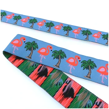 

HOT!!! 10YARD 5/8" 7/8'' 16MM OR 22MM Flamingos And Coconut Trees Cartoon Ribbon