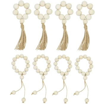 Wood Bead Napkin Rings Farmhouse Wood Beads Garland with Tassels Wooden Beads Wall Hanging Decor for Weddings Home 8Pcs 
Wood Bead Napkin Rings Farmhouse Wood Beads Garland with Tassels Wooden Beads Wall Hanging Decor for Weddings Home 8Pcs
