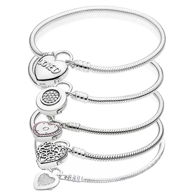 100% 925 Sterling Silver Spring Button Type Heart-shaped Lock Buckle Pan Bracelet The Most Popular Diy Jewelry
100% 925 Sterling Silver Spring Button Type Heart-shaped Lock Buckle Pan Bracelet The Most Popular Diy Jewelry