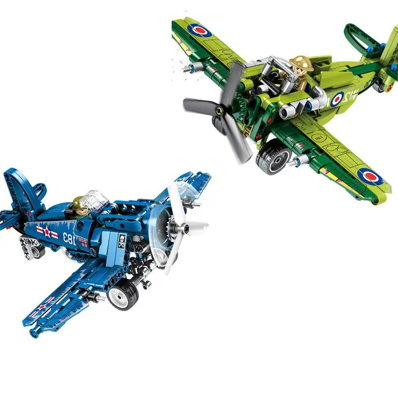 Technic Military WW2 War II Aircraft F4-U Spitfire Fighter For Legoing assemble building blocks bricks kids kits toys Children
Technic Military WW2 War II Aircraft F4-U Spitfire Fighter For Legoing assemble building blocks bricks kids kits toys Children