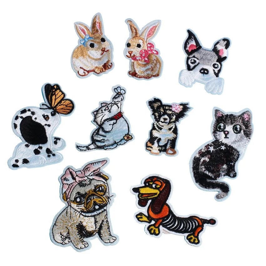 Animal Patches Iron on Patches for Clothing Stripes Dog Cat Rabbit Badges Embroidered Patches Stickers on Clothes DIY Appliques
Animal Patches Iron on Patches for Clothing Stripes Dog Cat Rabbit Badges Embroidered Patches Stickers on Clothes DIY Appliques