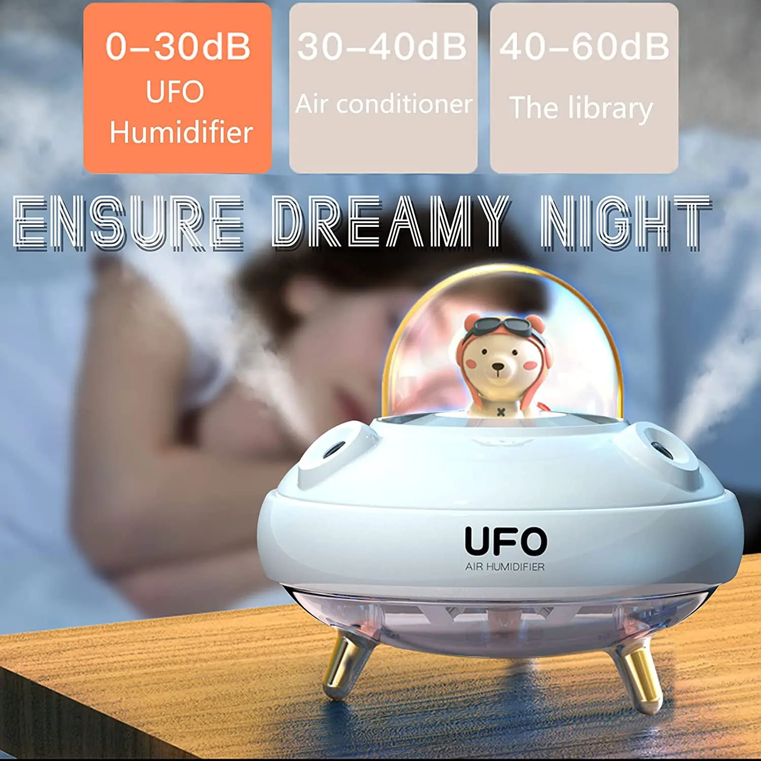 UFO Humidifier Double Fog Outlet Aromatherapy Diffuser Creative Gift Of Colorful Night Lights In Bedroom Office For Home
UFO Humidifier Double Fog Outlet Aromatherapy Diffuser Creative Gift Of Colorful Night Lights In Bedroom Office For Home