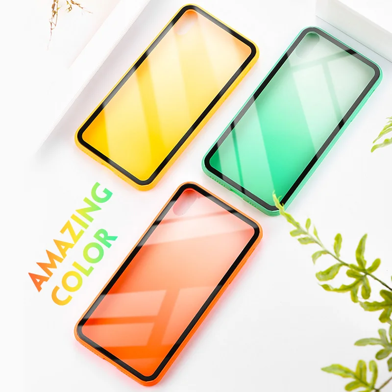 Soft Sides Gradient Back Tempered Glass Case For iphone 6 6S 7 8 Plus Transparent Protective Fundas For iphone X XS XR XS Max
Soft Sides Gradient Back Tempered Glass Case For iphone 6 6S 7 8 Plus Transparent Protective Fundas For iphone X XS XR XS Max