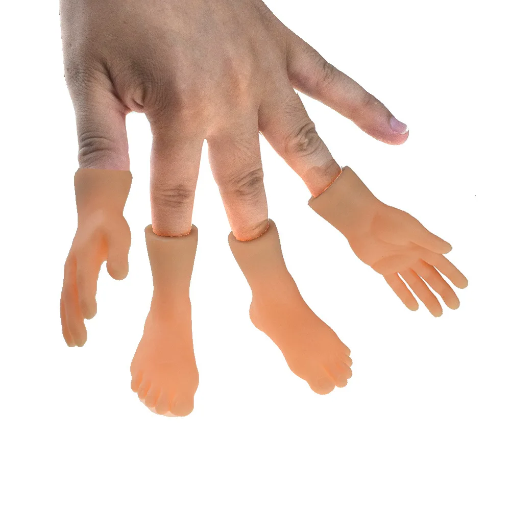 Lustige simulation links rechts mini hände finger hülse spielzeug puppen X0D7