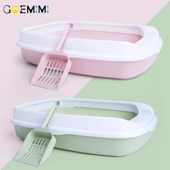 

Puppy Cat Indoor Home Plastic Sandbox With Scoop Cat Litter Box Cat Dog Tray Pet Dog Toilet Bedpan Teddy Anti-Splash Toilette