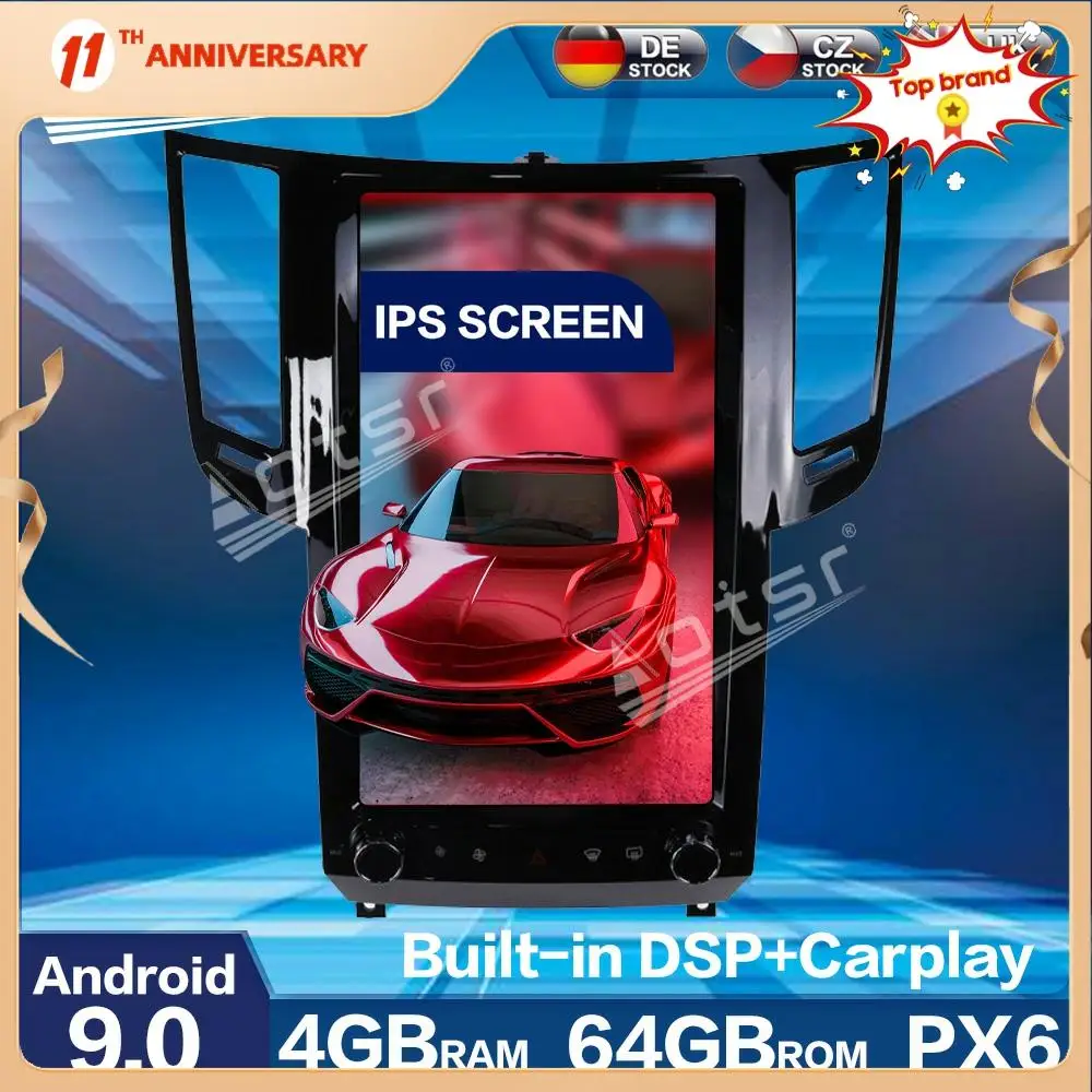 Aorts Vertical Tesla PX6 Android 9 CARPLAY Car Radio Player Car GPS Navigation Multimedia For Infiniti QX70 FX25 FX35 FX37 FX50
Aorts Vertical Tesla PX6 Android 9 CARPLAY Car Radio Player Car GPS Navigation Multimedia For Infiniti QX70 FX25 FX35 FX37 FX50