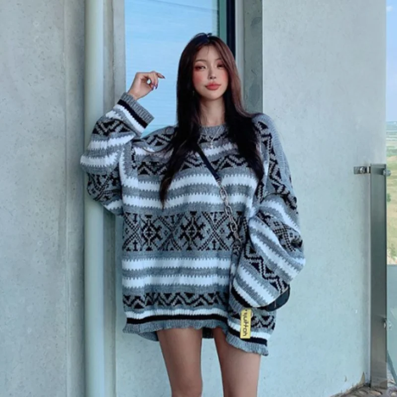 Korean Edition 2020 Autumn New High Quality Women's Fashion Restoring Ancient Pattern Loose Knitting Pullover Vestido
Korean Edition 2020 Autumn New High Quality Women's Fashion Restoring Ancient Pattern Loose Knitting Pullover Vestido