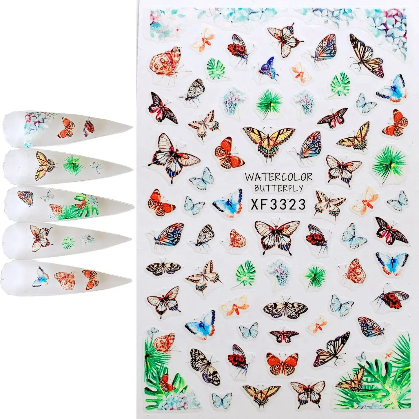 1Pcs Summer Colorful simulation Butterfly Designs Nail Art Stickers Watermark DIY Colorful Tips Nail Decals Manicure 
1Pcs Summer Colorful simulation Butterfly Designs Nail Art Stickers Watermark DIY Colorful Tips Nail Decals Manicure