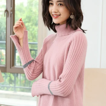 Long Loose Jumpers for Ladies 100% Cashmere Knitted Sweater Women Pullover Clothes 3Colors Turtleneck Fashion Sweaters
Long Loose Jumpers for Ladies 100% Cashmere Knitted Sweater Women Pullover Clothes 3Colors Turtleneck Fashion Sweaters