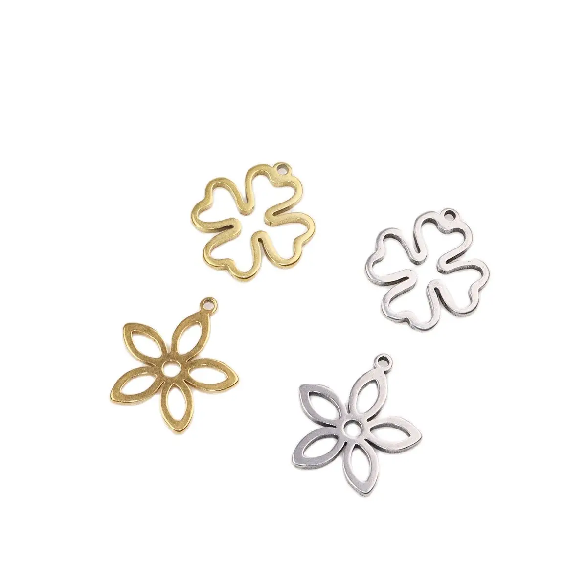 10pcs 15mm Wholesale Stainless Steel Flower Charms Pendant Girl DIY Necklace Earrings Bracelets Unfading Colorless 2 Colors
10pcs 15mm Wholesale Stainless Steel Flower Charms Pendant Girl DIY Necklace Earrings Bracelets Unfading Colorless 2 Colors