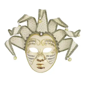 Beige Volto Music Venetian Jester Mask Masquerade Halloween Party Bell Joker Wall Decorative Art Collection Mask 
Beige Volto Music Venetian Jester Mask Masquerade Halloween Party Bell Joker Wall Decorative Art Collection Mask
