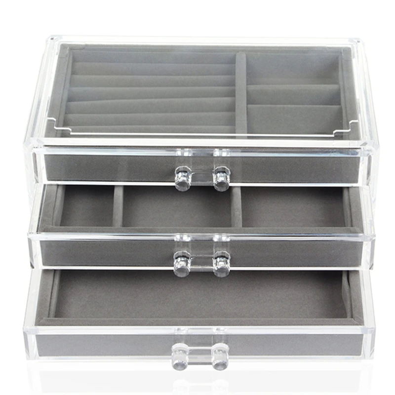 Drawers Jewelry Organizer Box For Necklaces Case 3 Layers Earring Storage Display Tray Ring Makeup Holder Bin
Drawers Jewelry Organizer Box For Necklaces Case 3 Layers Earring Storage Display Tray Ring Makeup Holder Bin