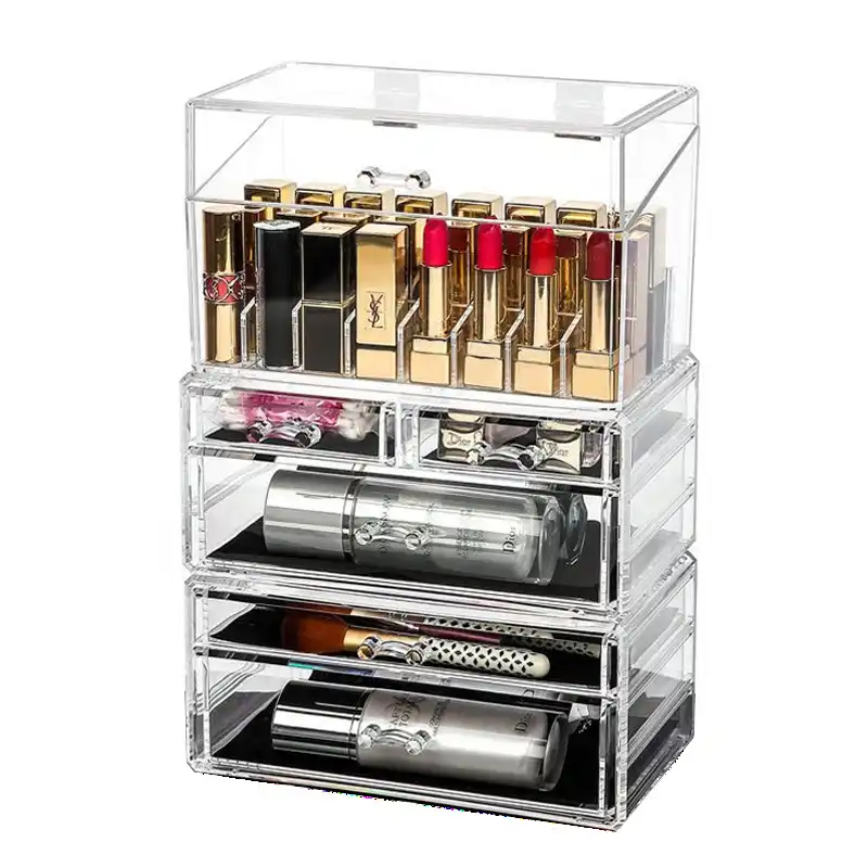 Transparent Makeup Organizer Drawers Jewelry Storage Box Dust